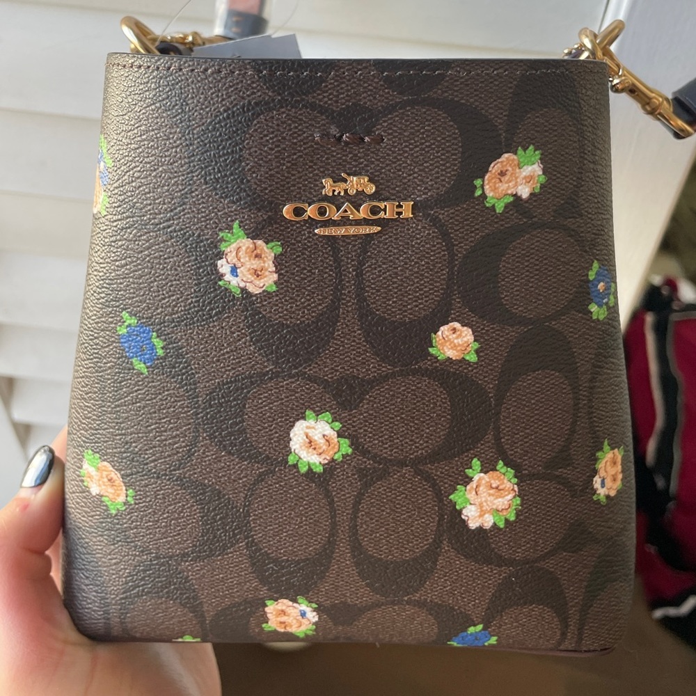 NWT Coach signature monogram mini bag with shoulder strap
